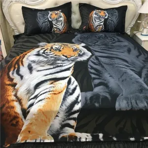 Skincare Tiger Print Luxury 4-Piece Polyester 3D Bedding Sets