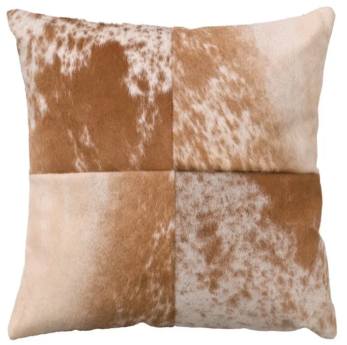 Speckled Light Brown Leather Pillow