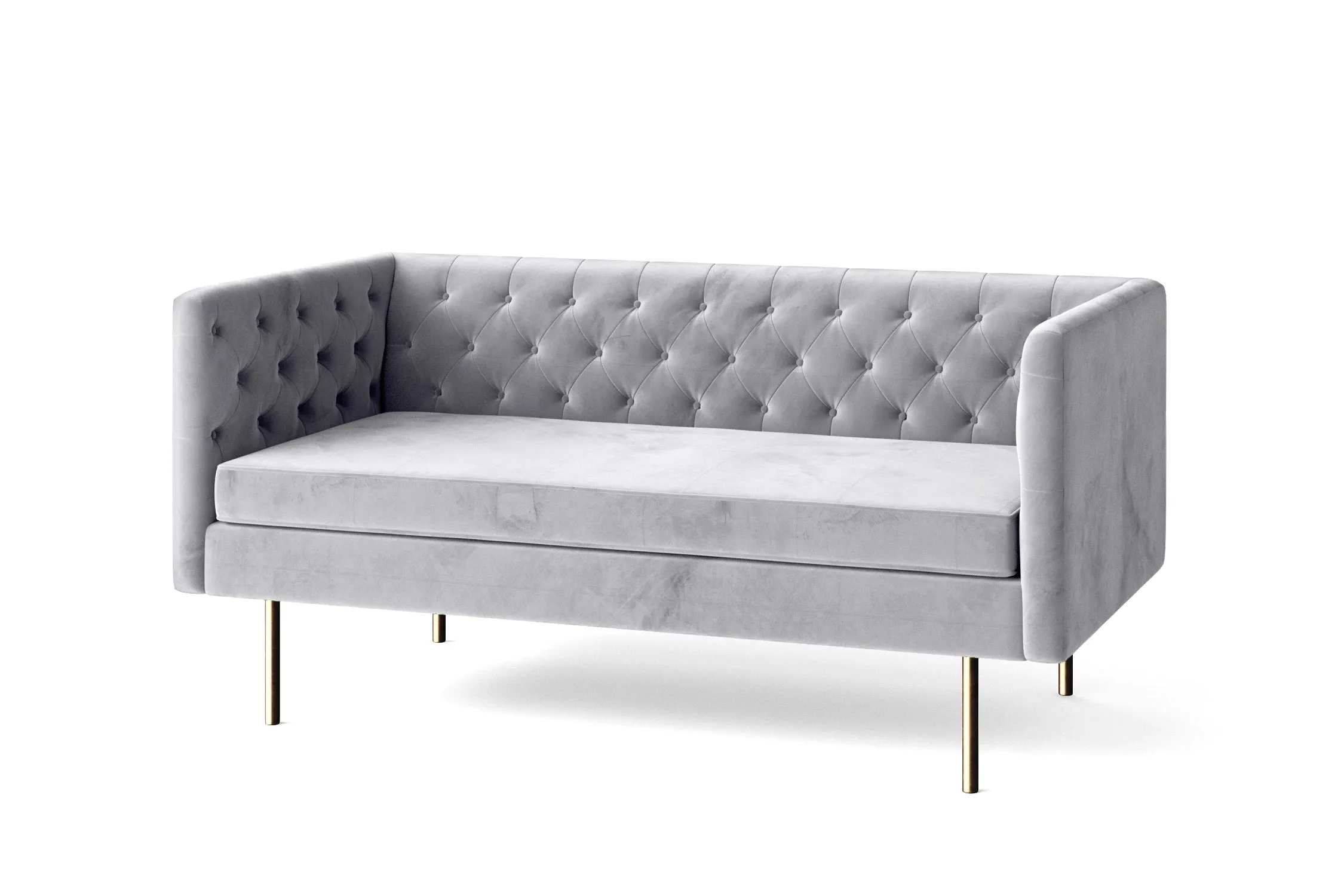 Spezia 2 Seater Sofa Silver Velvet