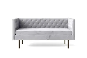 Spezia 2 Seater Sofa Silver Velvet