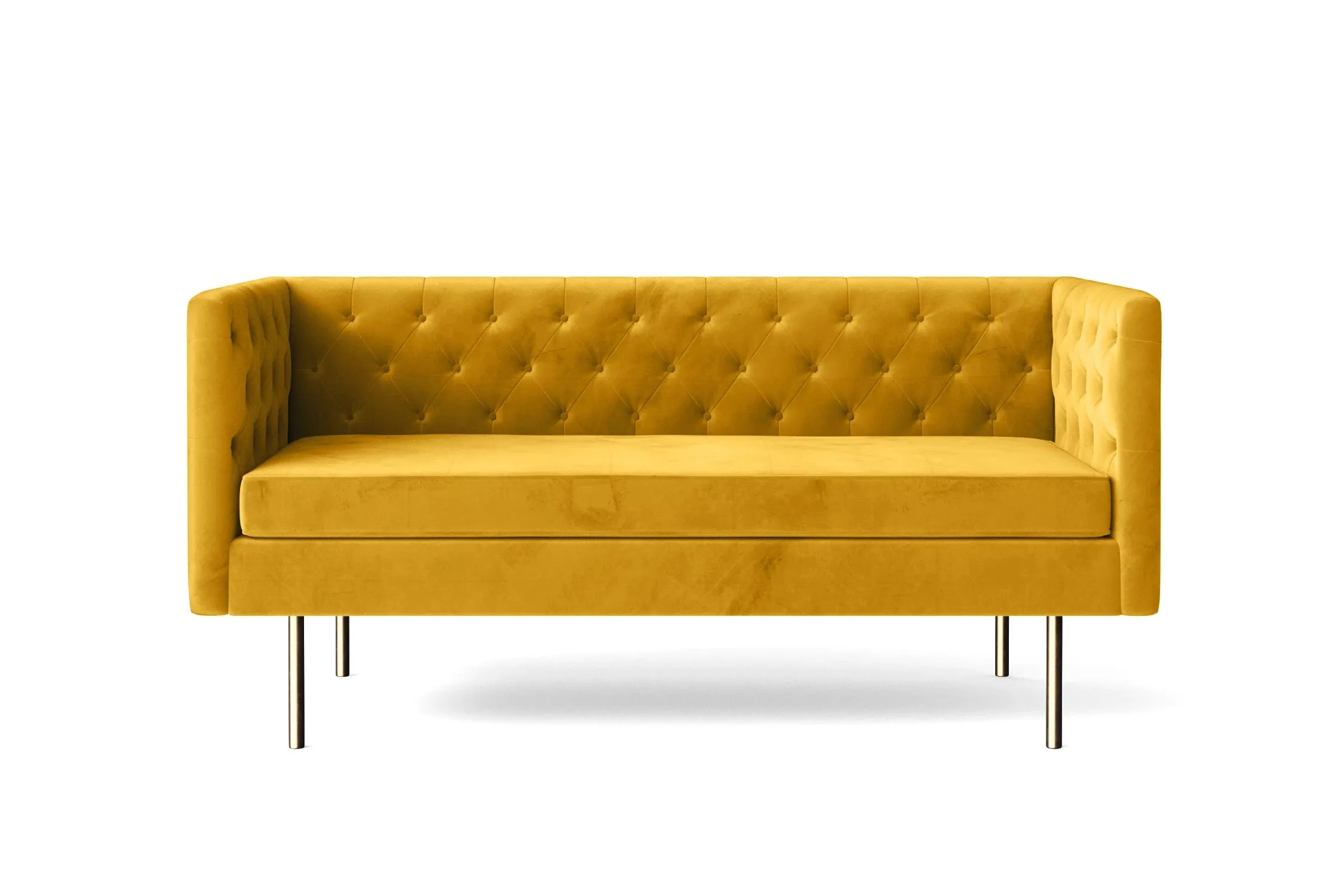 Spezia 2 Seater Sofa Yellow Velvet