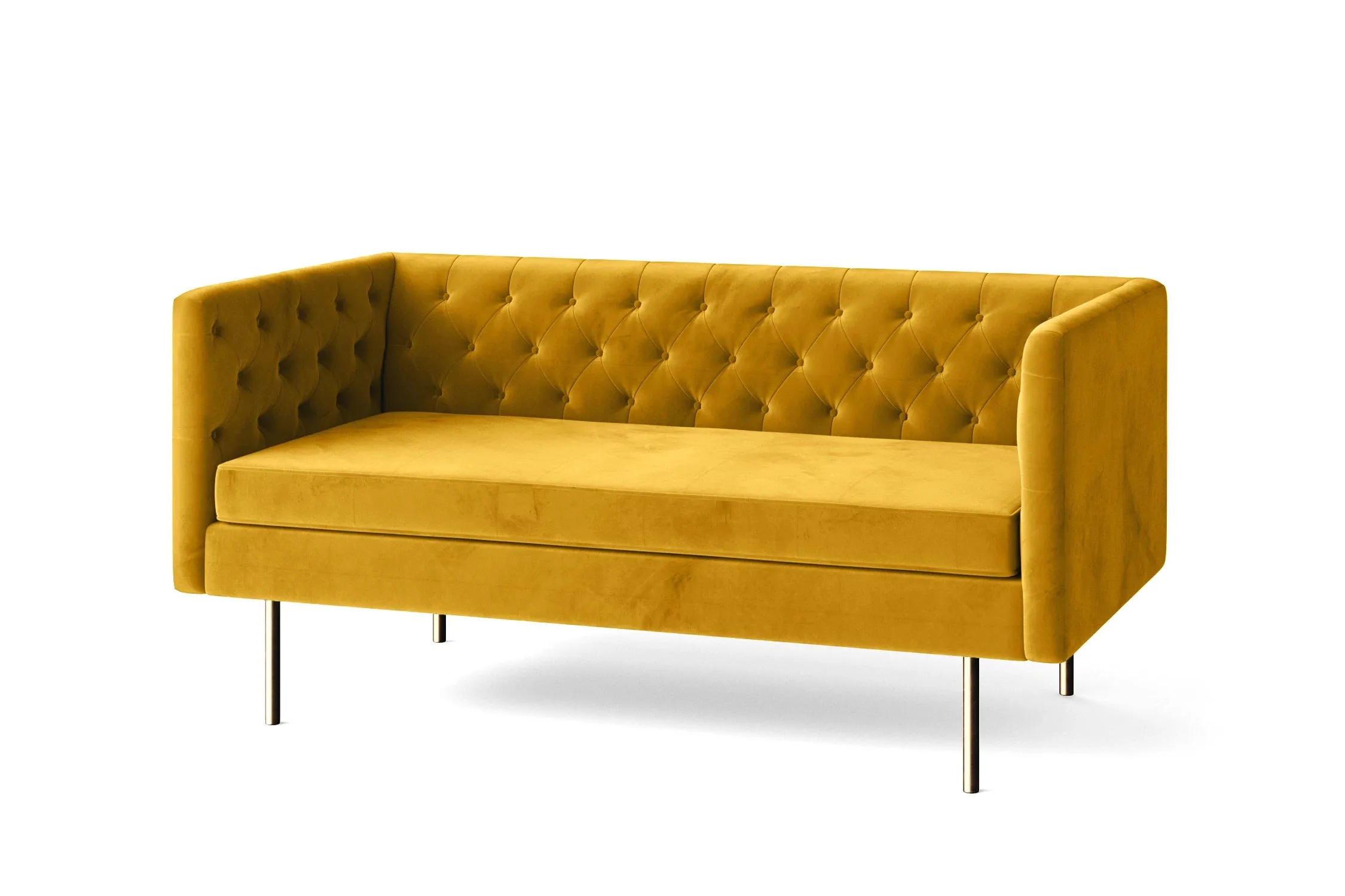 Spezia 2 Seater Sofa Yellow Velvet