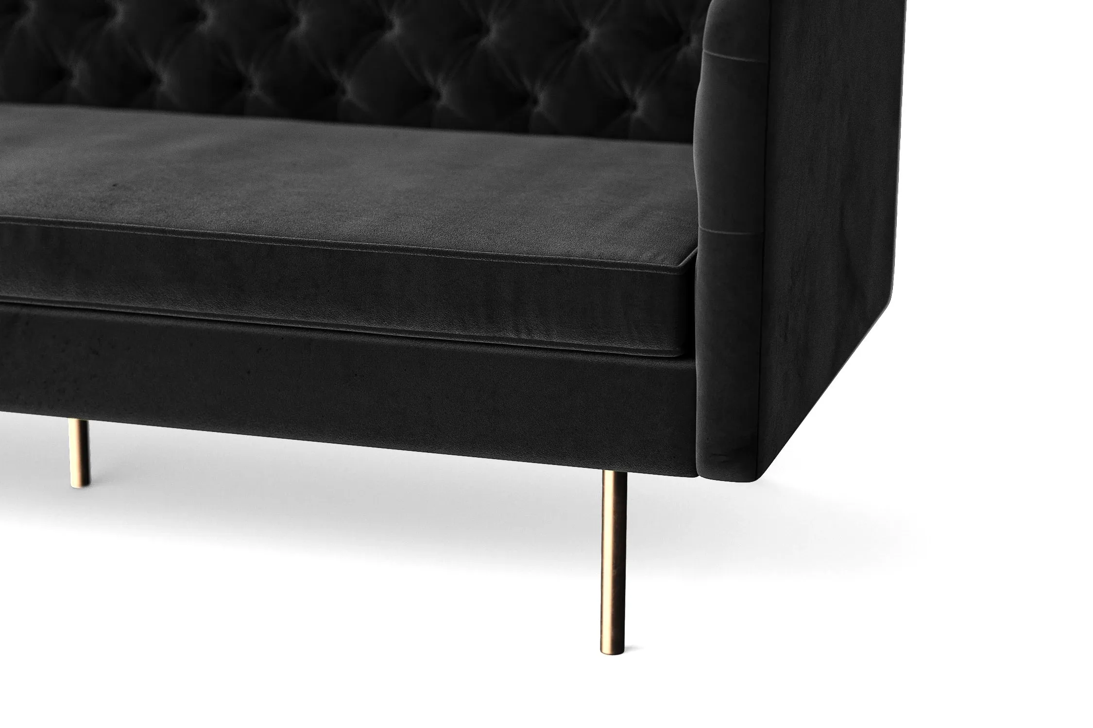 Spezia 3 Seater Sofa Black Velvet