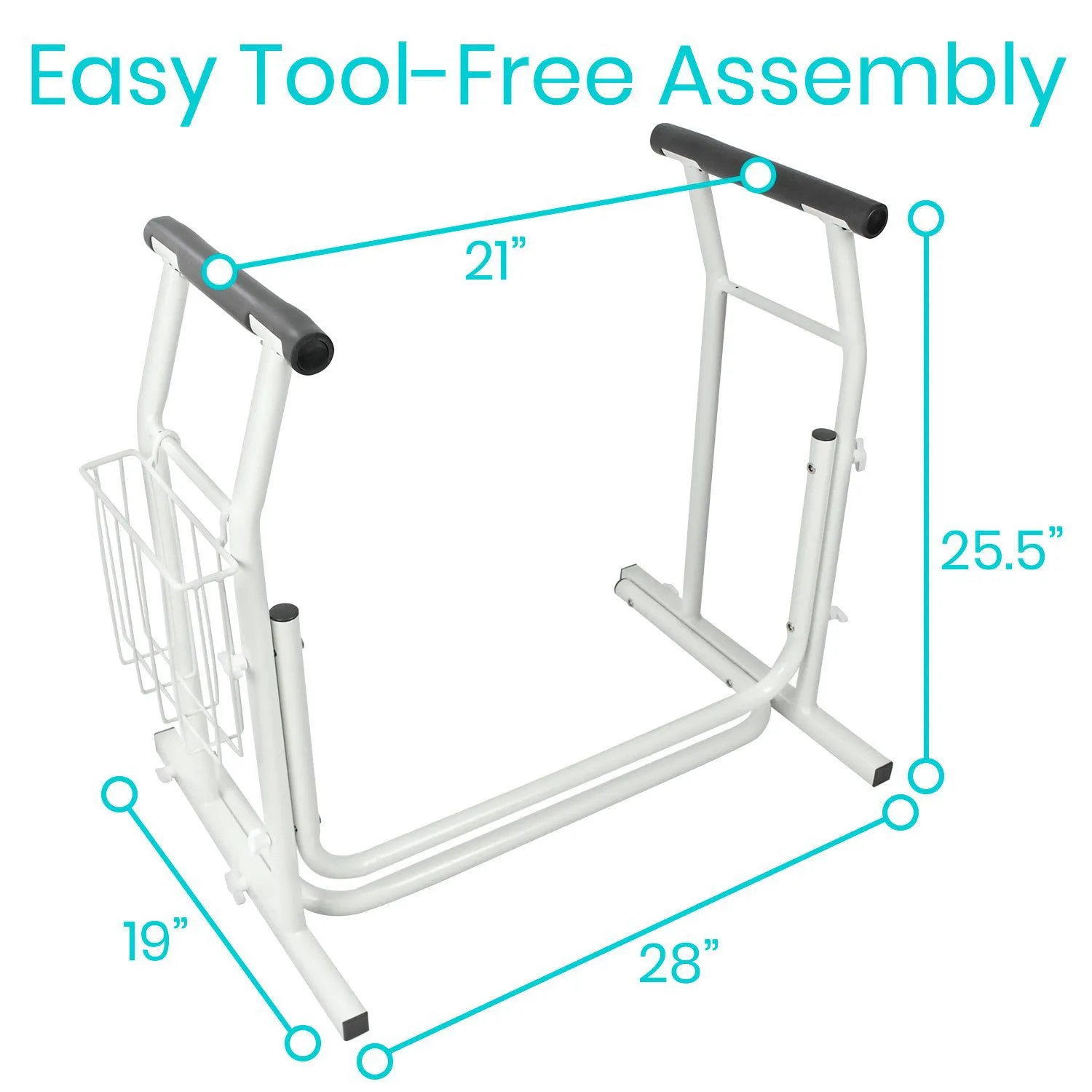 Stand Alone Toilet Rail - Lightweight & Portable