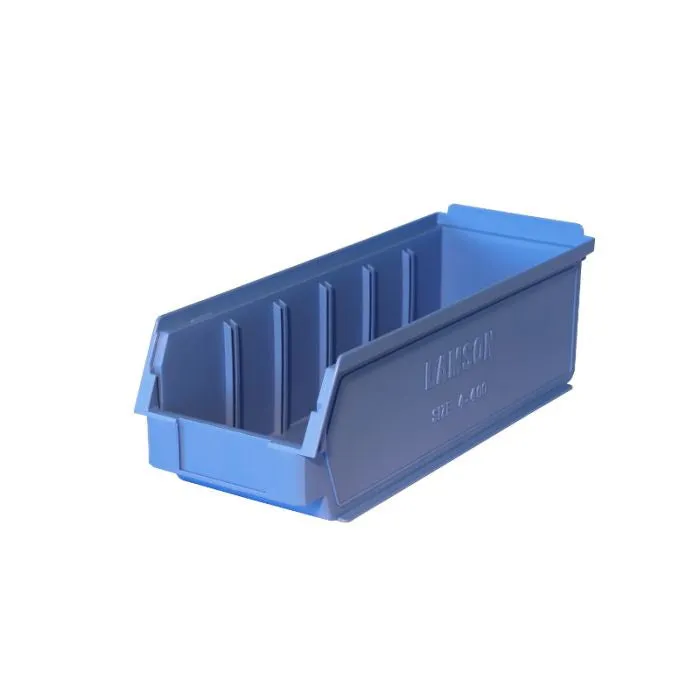 Storage Bin Size 4 Across Divided Blue