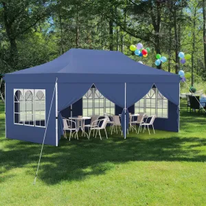 Tangkula 10x20 Ft Pop Up Canopy with 6 Sidewalls, Instant Setup Canopy Tent with 2 Zippered Door, Windows, Carrying Bag