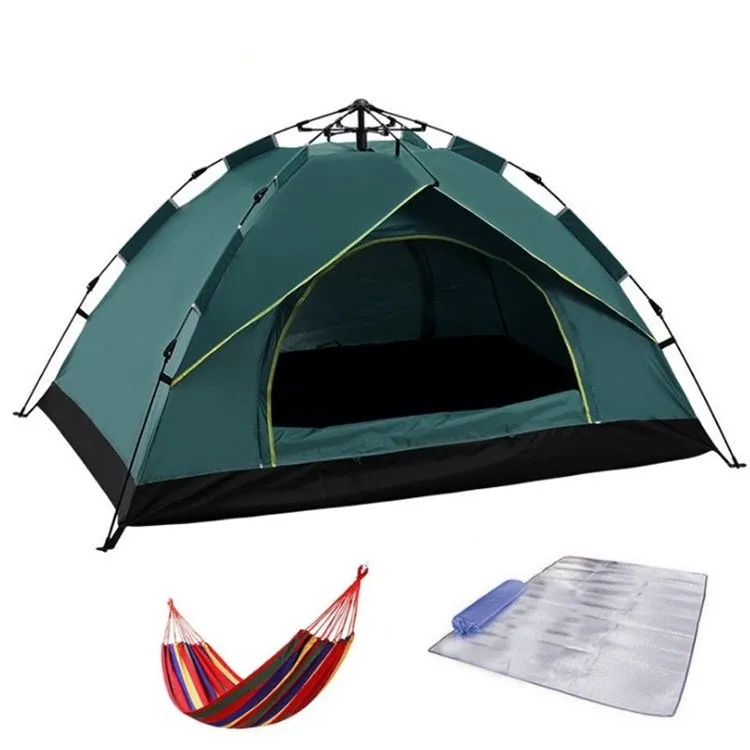 TC-014 Outdoor Beach Travel Camping Automatic Spring Multi-Person Tent For 2 People(Green Mat Hammock)