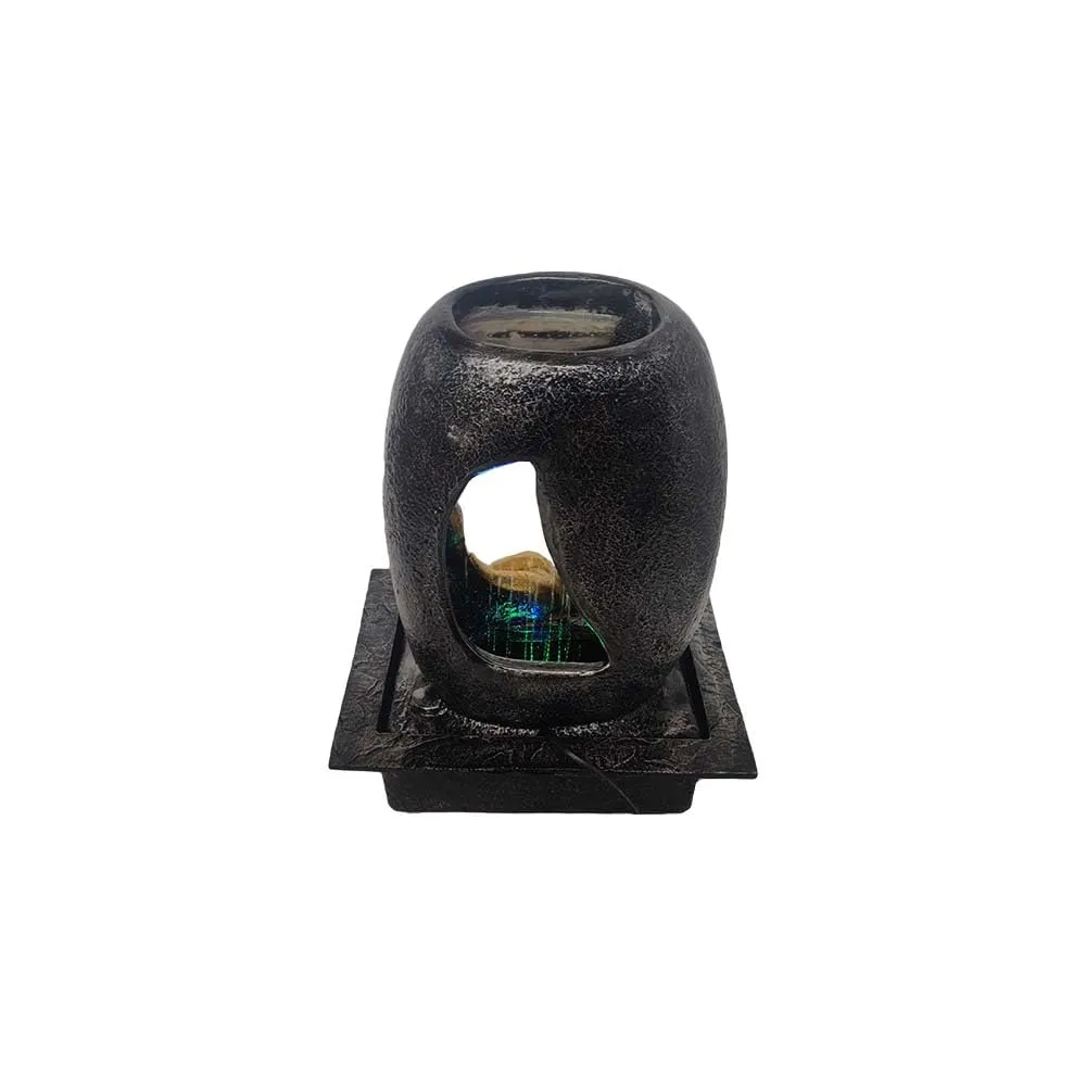 Waahkart Home Decor Buddha Face Water Fountain with Multicolor Lights