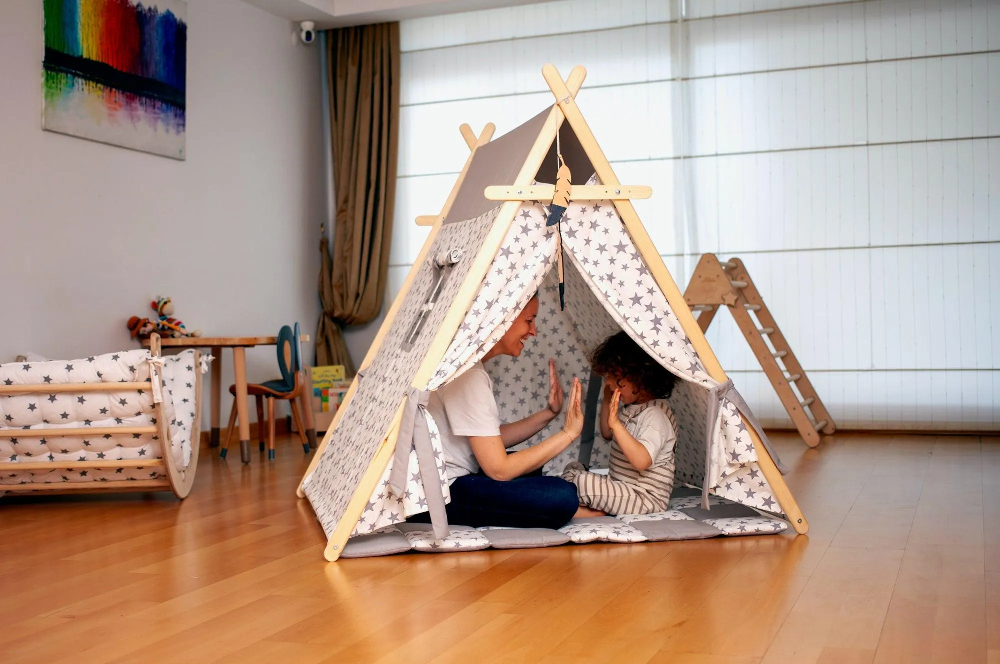 White Stars Play Tent and Play Mat