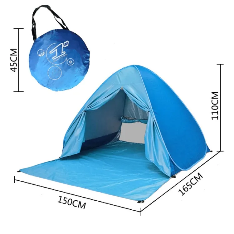 With Curtain Automatic Instant Pop Up Tent Potable Beach Tent, Size: 150x165x110cm(Orange with Yellow)