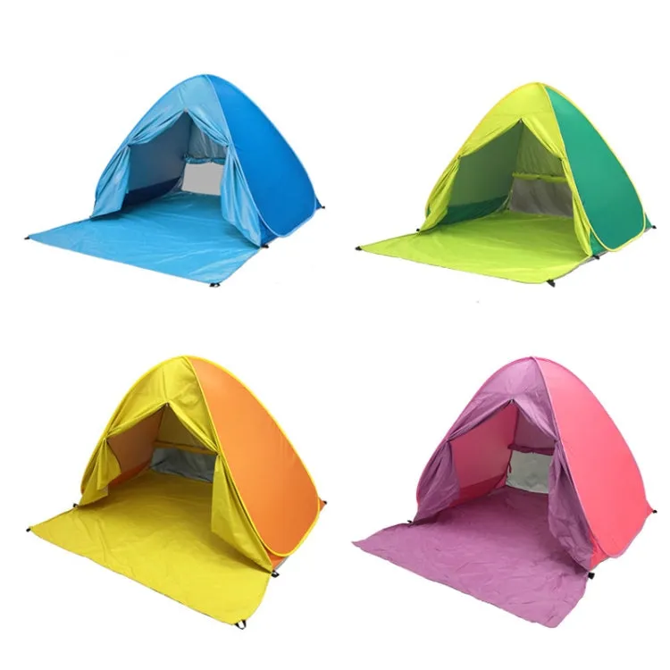 With Curtain Automatic Instant Pop Up Tent Potable Beach Tent, Size: 150x165x110cm(Orange with Yellow)